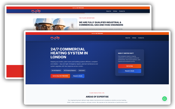 Flair Facilities — Custom WordPress Theme & Hub-and-Spoke SEO Architecture