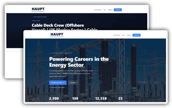 Haupt Recruitment UK — Custom WordPress Platform with Bespoke Job Board & Career Guides