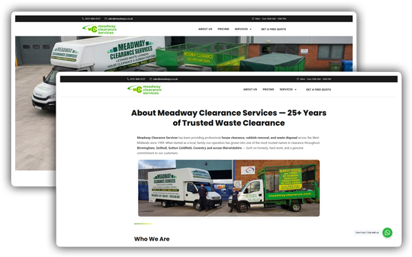 Meadway Clearance Services — SEO-Optimised WordPress Site with AI-Ready Structured Data